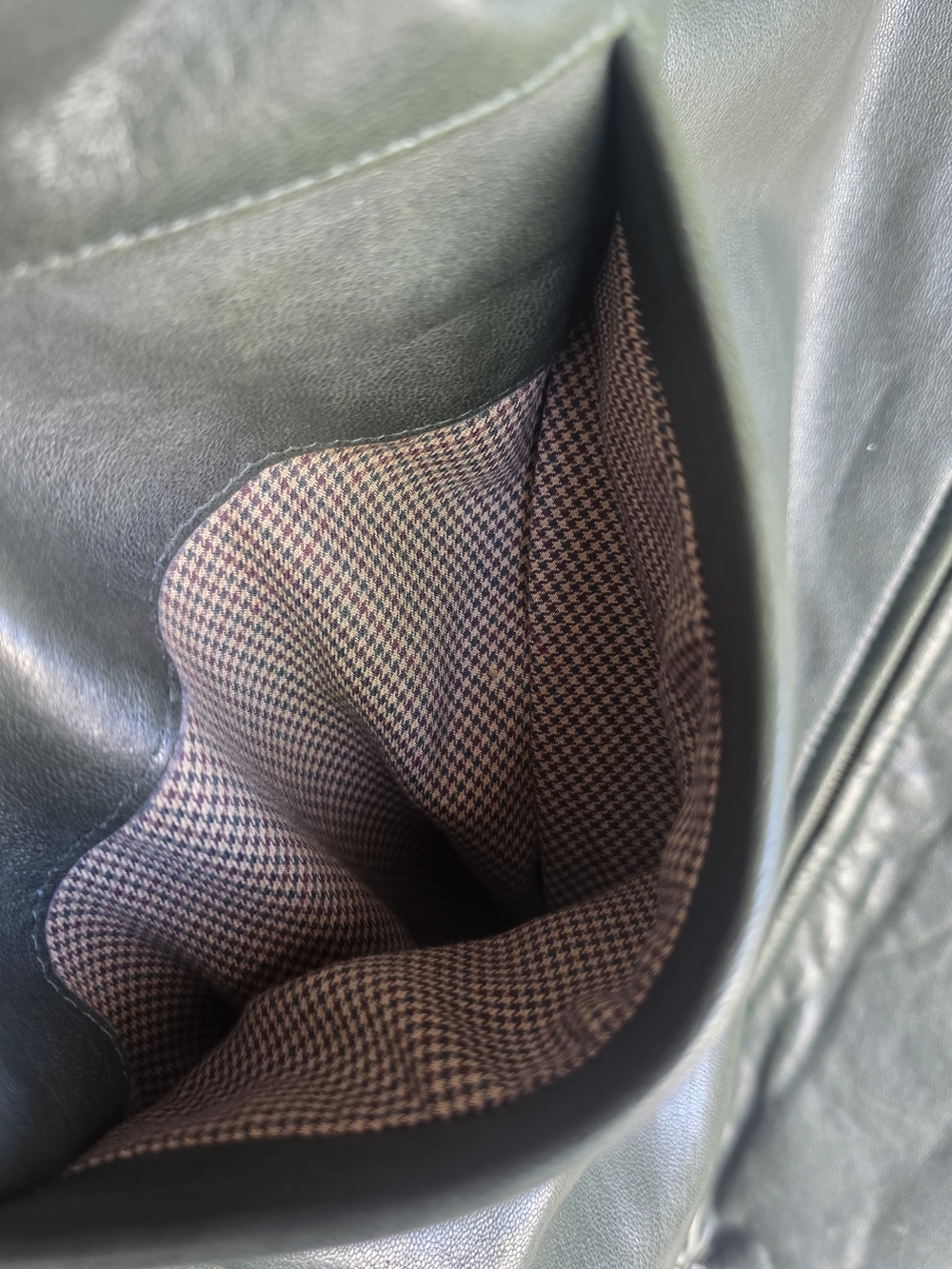 VTG Polo Ralph Lauren Olive Leather Bomber Jacket - Premium Leather - Picture 11 of 17